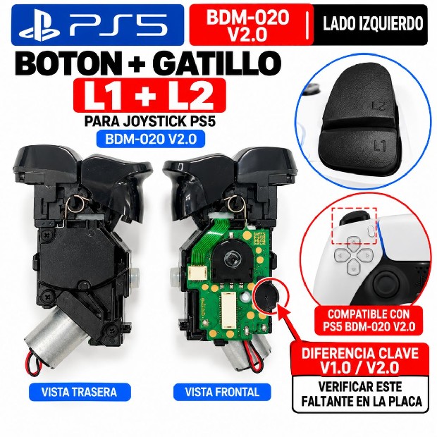 &ua REPUESTO GATILLO PS5 L1 L2 JOYSTICK PS5 BDM-020